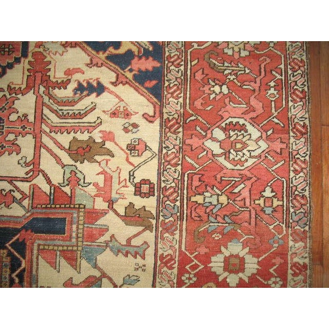 Textile Antique Persian Heriz Serapi Rug For Sale - Image 7 of 18