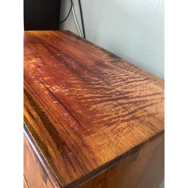 Antique 19th Century Biedermeier Flame Cherrywood Chiffonier / Tall Chest of Drawers For Sale - Image 18 of 18