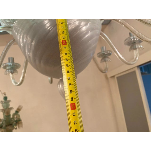 Vintage Italian Leaves Chandelier in Murano Style Glass For Sale - Image 9 of 12