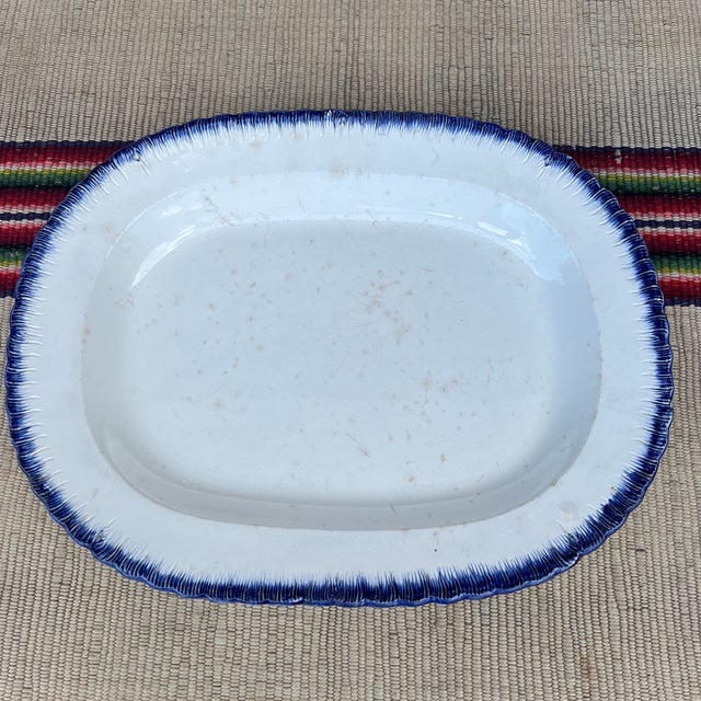 Antique Pearlware Blue Feather Edge Platter, Circa 1820’s For Sale - Image 12 of 12
