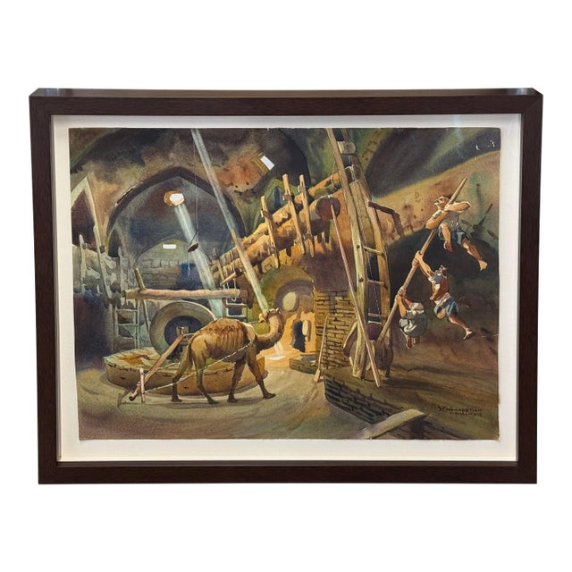 Yervand Nahapetian 1958 Watercolor For Sale