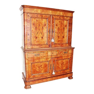 19th Century French Linen Press Armoire For Sale