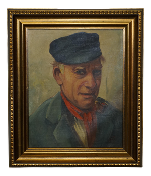 Dutch Artist, Fisherman Smoking a Pipe, Oil on Canvas, Framed