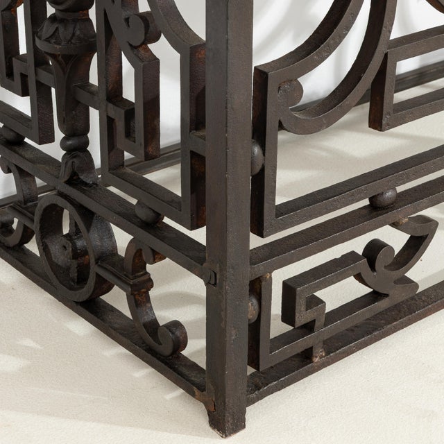Neoclassical Wrought Iron Console With Belgian Bluestone For Sale - Image 4 of 13