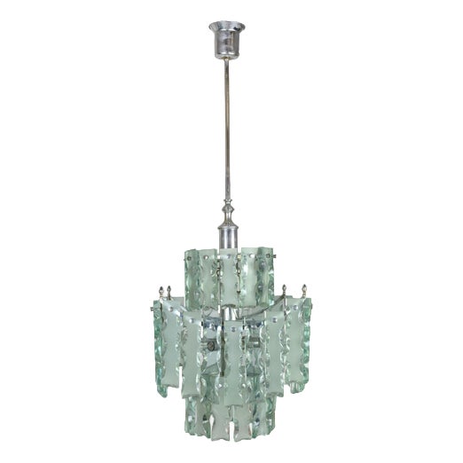 Vintage Murano Chandelier attributed to Zero Quattro, 1960s For Sale