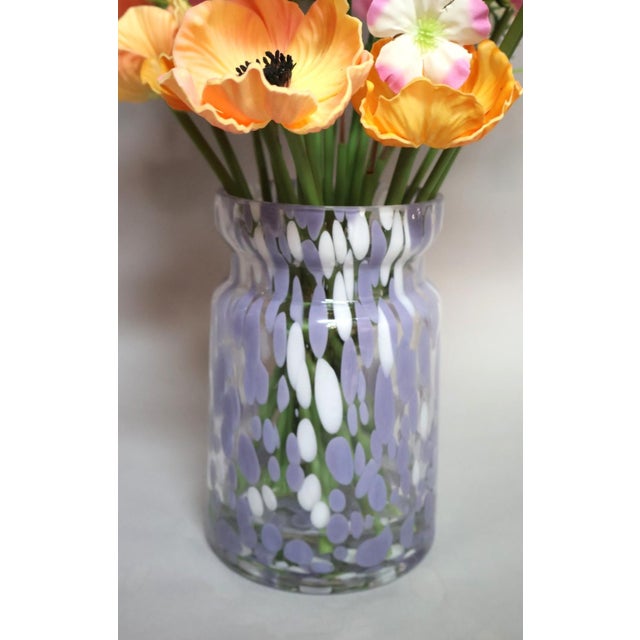 Laura Ashley Permanent Botanical Arrangement in Lavender Glass Vase For Sale - Image 4 of 8