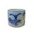 This is a Chinese decorative brush holder/pot in blue & white color finish. The theme is Chinese oriental treasure items...