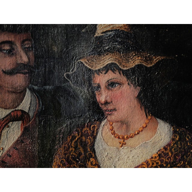 Unknown, Bavarian Couple, 1880, Oil on Canvas For Sale - Image 11 of 16
