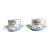 Mid 19th Century, Victorian Revival, Limoges France, Hot Air Balloon Demitasse Cup and Saucer - Pair For Sale