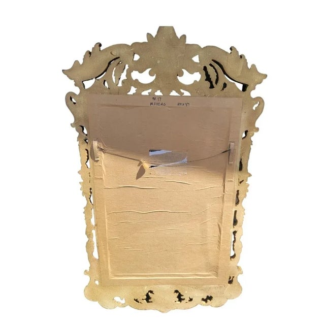 Vintage Gold Gilt Decorative Pineapple or Acorn Top Hollywood Regency Wall Mirror For Sale In West Palm - Image 6 of 7