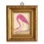 Hand-Painted Flamingo Painting. Framed in a Vintage Frame For Sale