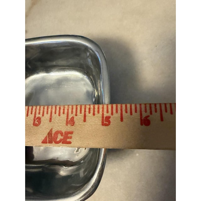 Vintage Beatriz Ball Metalware Small Square Bowl 5.25" x 1.5" For Sale - Image 4 of 5