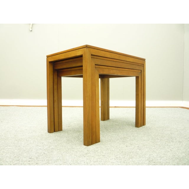 Bauhaus Walnut Nesting Tables, 1930s, Set of 3 For Sale - Image 12 of 12