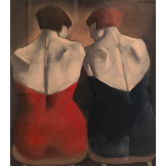 1990s Mariano Otero, 2 Women with Their Backs to the Camera, 1990s, Pastel For Sale - Image 5 of 5