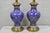 Chinoiserie Vintage Chinoiserie Blue Enamel Chinese Brass Jardinierie Table Lamps - A Pair For Sale - Image 3 of 14