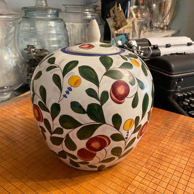 Hand Painted Plum Design Chinese Porcelain Ginger Jar For Sale - Image 4 of 9