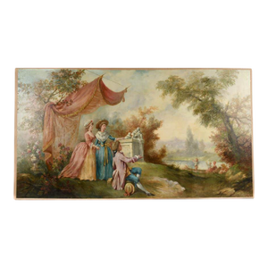 Early 20th Century Antique the Garden of Gallantry in the Manner of Jean-Baptiste Joseph Pater