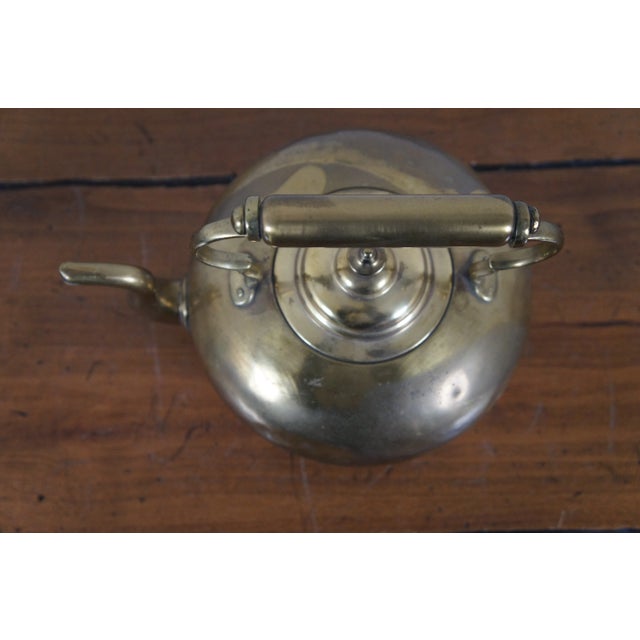 Late 19th Century Antique Victorian Brass Hot Toddy Footed Goose Neck Tea Coffee Pot Kettle For Sale - Image 5 of 12