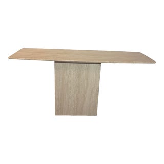 1970s Vintage Travertine Console Table For Sale