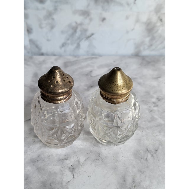 1940s Victorian-Style Brass Glass Condiment Set - 5 pcs For Sale - Image 10 of 13