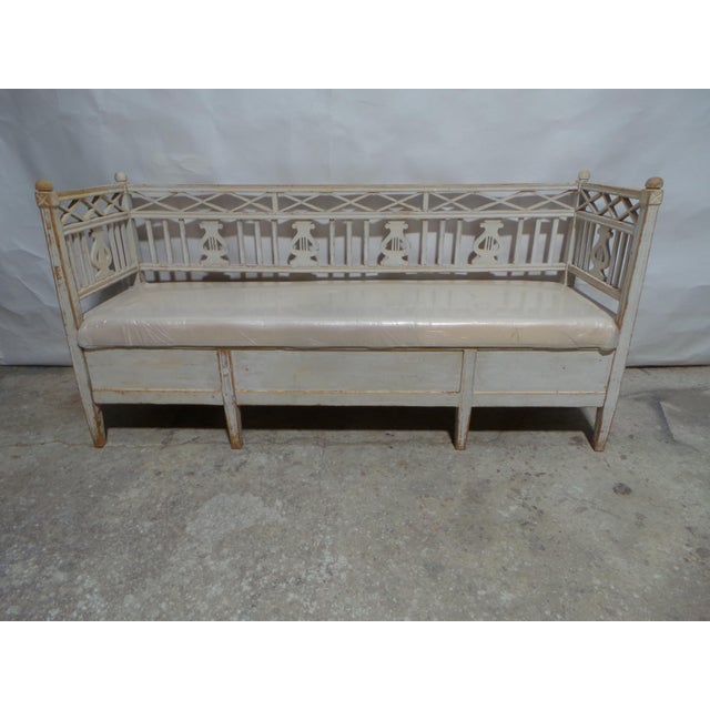 Gustavian (Swedish) Swedish Gustavian 100% Original Painted Sofa Bed For Sale - Image 3 of 15