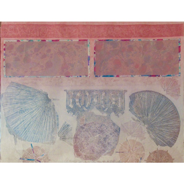 Expressionism Ruth Leaf Fan Series C. 1990 Collage For Sale - Image 3 of 6