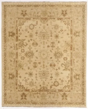 Hand-Knotted Indian Rug of Oushak Design- 8'1"x 9'11"