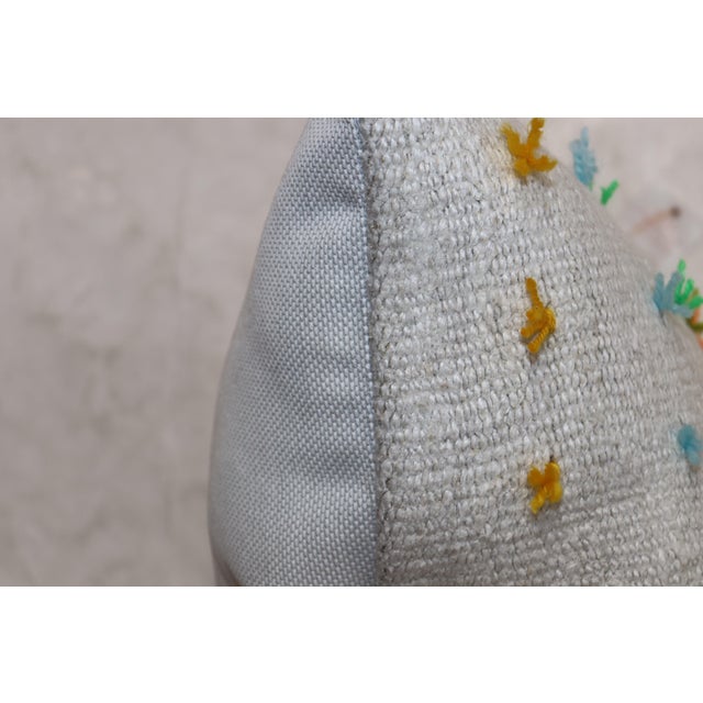 Contemporary Colorful Flaring Wool Modern Turkish Kilim Pillow For Sale - Image 3 of 5