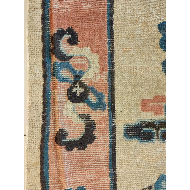 Textile Remarkable Beige Background Color With Small Monkey in a Ningxia Style Antique Chinese Rug For Sale - Image 7 of 12