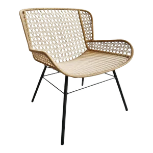 Outdoor Sand Faux Wicker Easy Chair