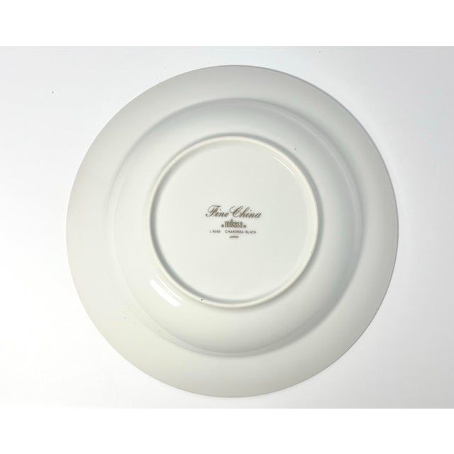 1980s 1980s Mikasa “Charisma, Black” Set of 7 Porcelain Rim Soup Bowls For Sale - Image 5 of 6