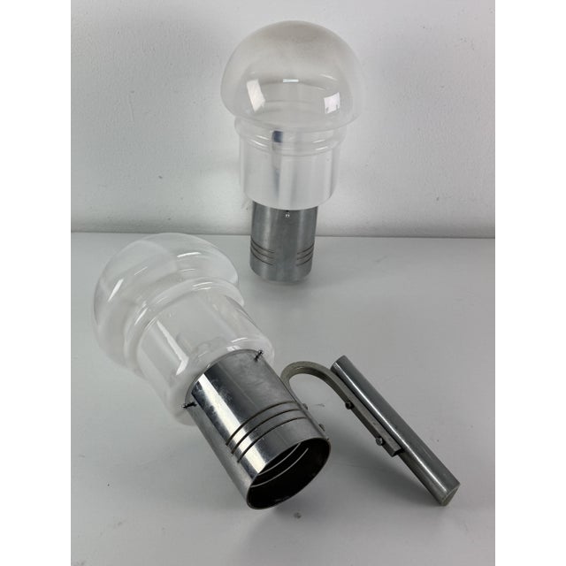 Mid-Century Modern Mid-Century Modern Murano Glass and Metal Wall Lamps, 1960s, Set of 2 For Sale - Image 3 of 17