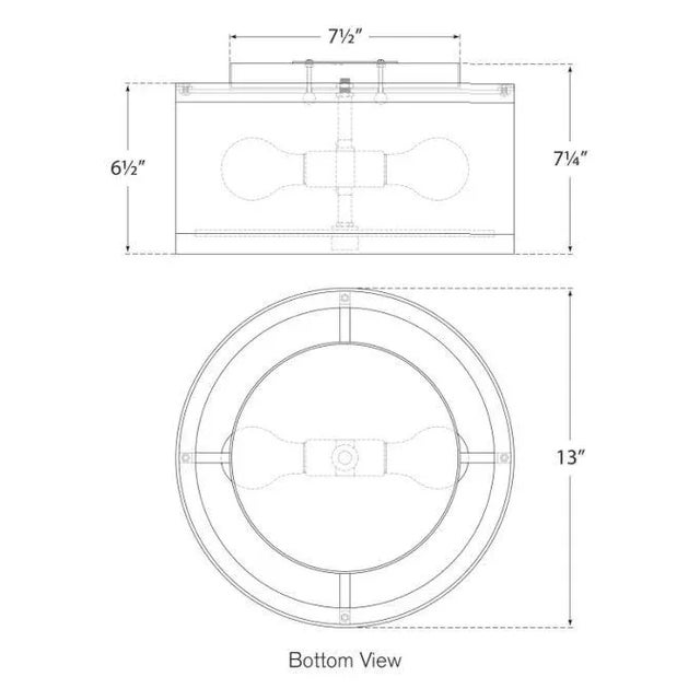 Modern Kate Spade New York for Visual Comfort Signature Walker Small Flush Mount in Burnished Silver Leaf with Cream Linen Shade For Sale - Image 3 of 3