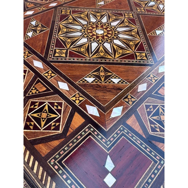1990s Handcrafted Marquetry Inlaid Multi-Game Table With Chess & Backgammon For Sale - Image 9 of 10