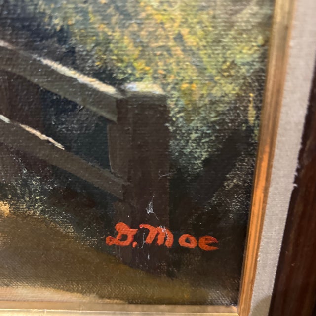 20th Century American School Oil on Canvas Impressionist Style Landscape Framed Signed For Sale In Washington DC - Image 6 of 10