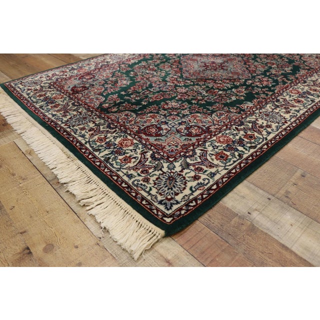 Vintage Green Persian Tabriz Chinese Rug - 04'00 X 06'02 For Sale In Dallas - Image 6 of 9