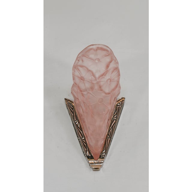 Art Deco French Art Deco Wall Sconces by Degue 1930 France - A Pair For Sale - Image 3 of 9