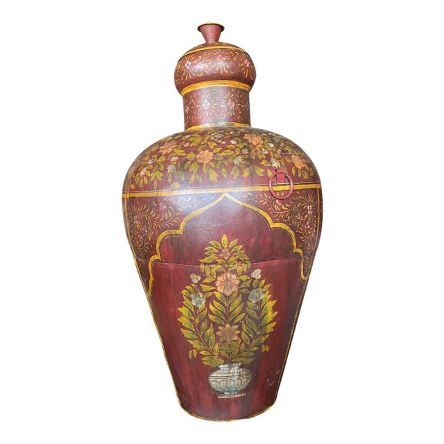 Vintage Extra Large Metal Floor Urn For Sale