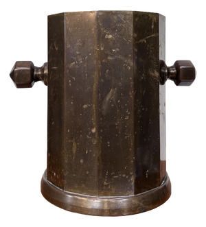 Large Antique Art Deco Wine Cooler in Patinated Brass from MUQ - Metallwarenfabrik Union Quedlinburg, Germany, 1920s