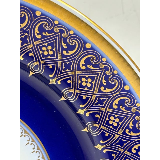 Rare Antique American Express Blue and White Advertising Cabinet Plate Watchdog Logo Onondaga Pottery Syracuse, China For Sale - Image 9 of 10