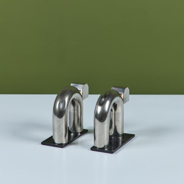 Pair of Chrome Elephant Bookends by Walter von Nessen for Chase USA For Sale - Image 10 of 16