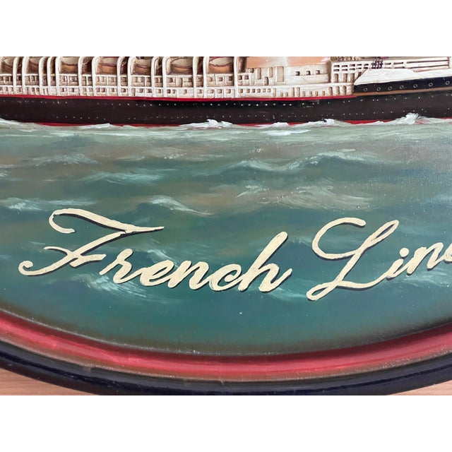 Wood Antique American Shipping Basrelief Marine Painting For Sale - Image 7 of 7