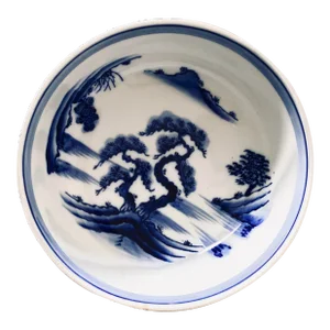 90's Asian Porcelain Blue & White Bowl