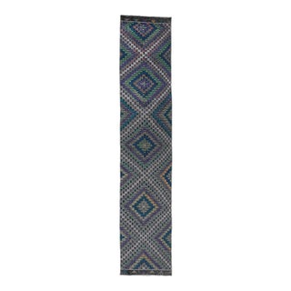 Embroidered Vintage Kilim Runner - 2`6″ X 14`1″ Ft. For Sale