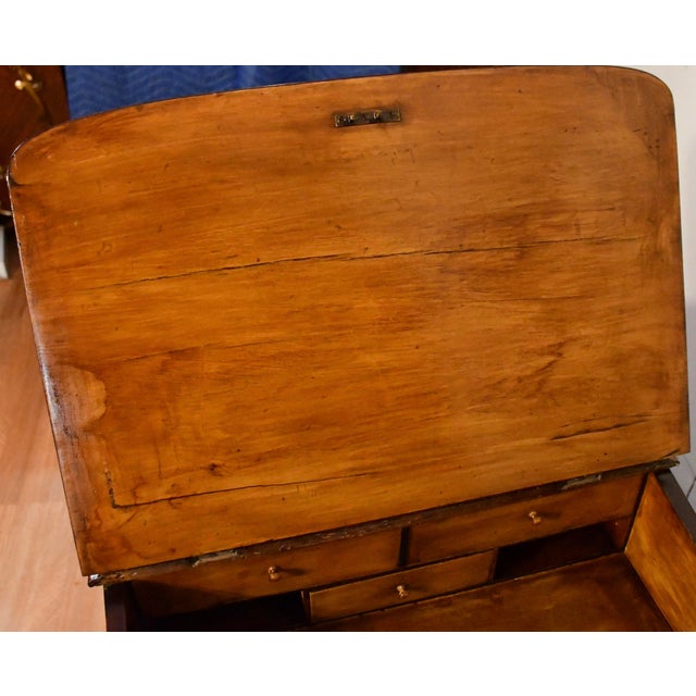 Rare 1870s Antique Victorian Burl Walnut & Leather Surface Davenport Writing Desk For Sale - Image 16 of 18