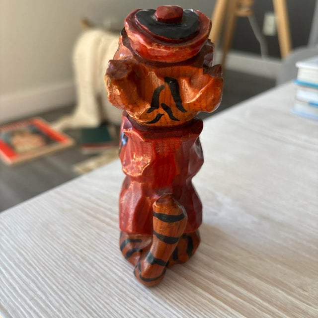 Brown Carter Hoffman Rare Princeton UniversityTiger Wooden Hand Carved and Painted Mascot 1950’s Rare For Sale - Image 8 of 11