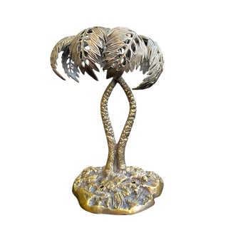 Vintage Brass Palm Tree Statue For Sale