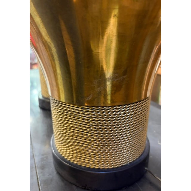 Mid 20th Century Mid 20th Century Mid Century Modern Frederick Cooper Brass Lamps With a Textured Rope Design For Sale - Image 5 of 8