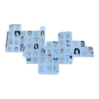 Contemporary Pop Culture Portrait Drawings on a White Box For Sale