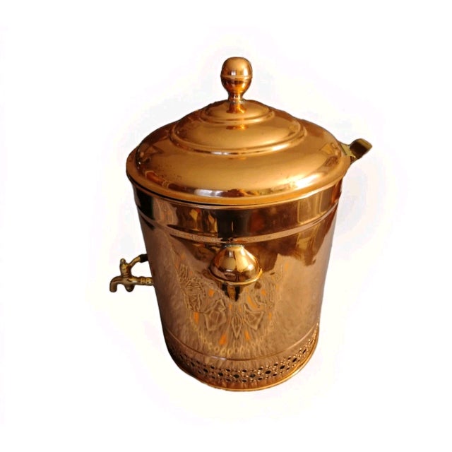 Antique Late 19th Century Copper water cooler with Original finish and original insert Large Heavy Beverage Dispenser This...